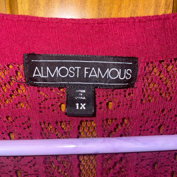 Almost Famous Women's Burgundy Blouse - Picture 2 of 3